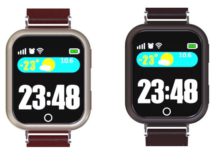 Design Gps tracker horloge in diverse kleuren zwart, bruin en rood voor volwassenen. Lederen band.