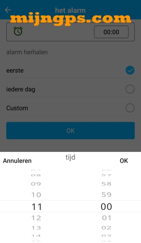 setracker handleiding alarm tijd instellen