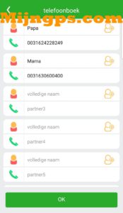 Setracker2 telefoonboek instellen ouders familie Vrienden