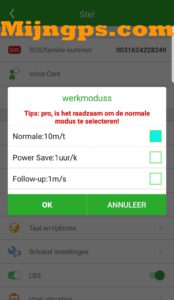 Setracker2 werkmodus instellen 1 minuut 10 minuten 1 uur review